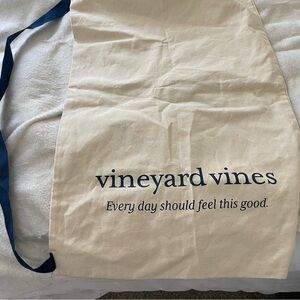 Vineyard Vines Cream Tote with Navy Strap